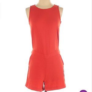 Dalia Solid Orange/Red Romper